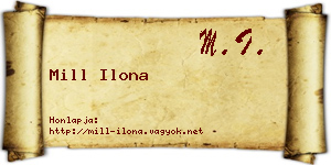 Mill Ilona névjegykártya